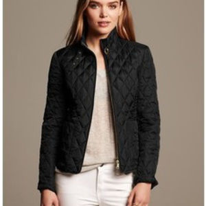 Banana Republic Womens Quilted Field Jacket-BLACK
